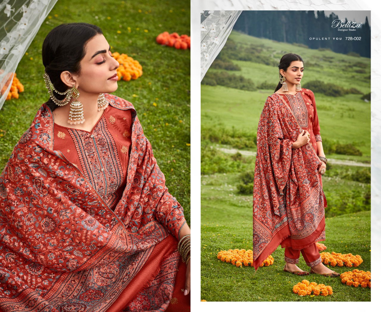 Belliza Izaara Pashmina Ready Made Wholesale Dress Collection